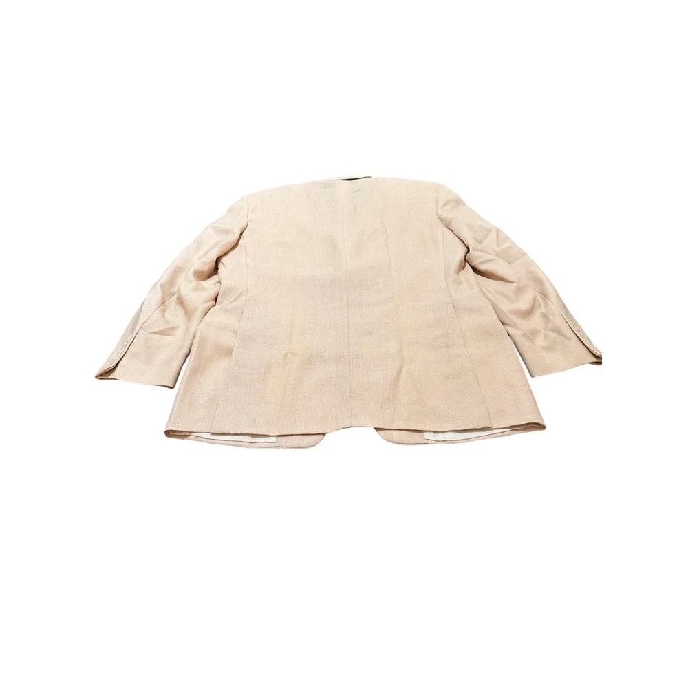 Michael Hayes Newport Mens Tall Long Blazer Jacket Beige‎ 44 Wool Silk Blend